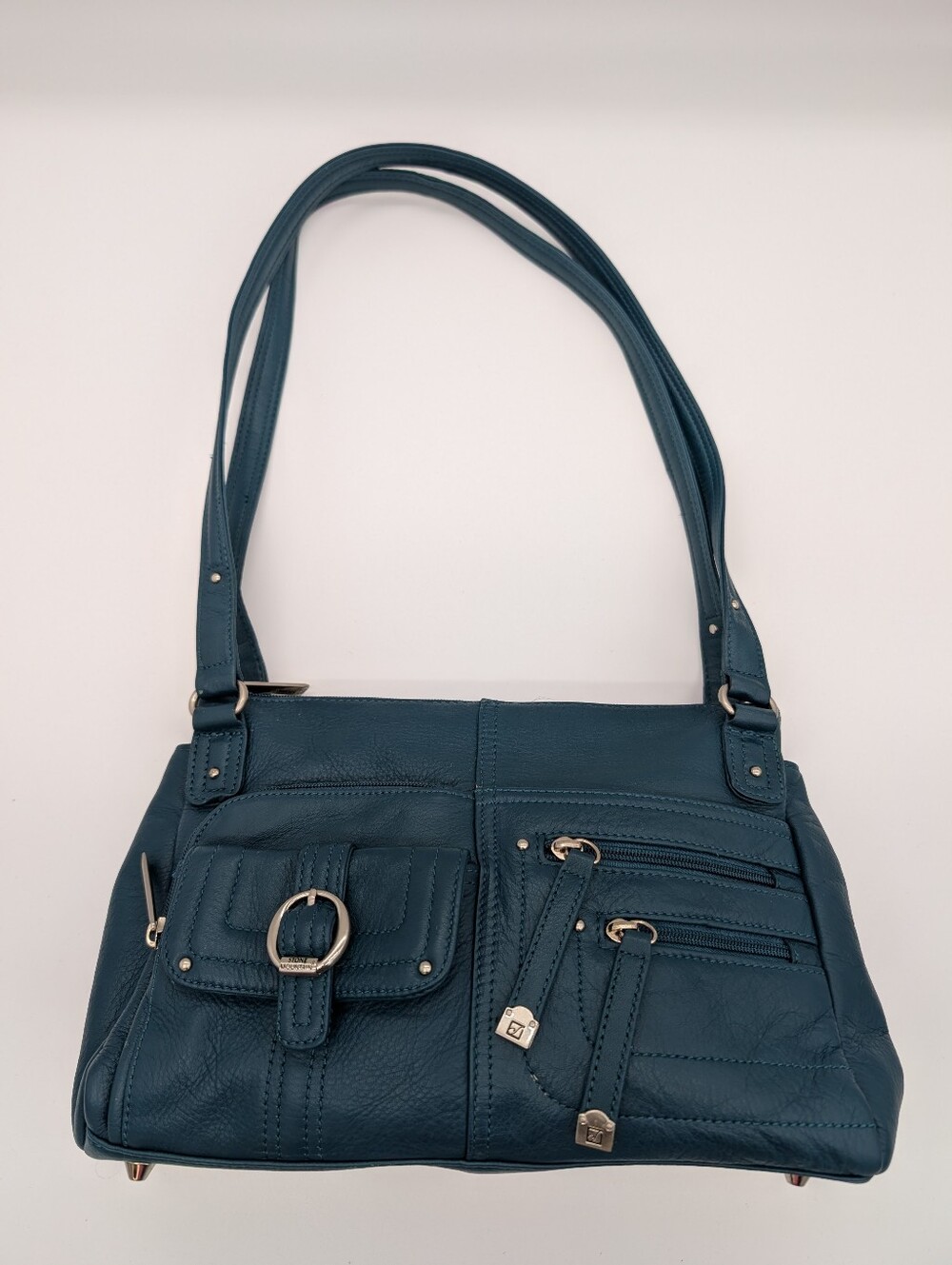 Stone Mountain Genuine Leather Shoulder Bag Purse Multiple Pockets Y2K - Picture 2 of 12